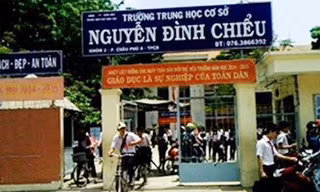 Trường THCS Nguyễn Đình Chiểu. Ảnh:Cửu Long/VnExpress.