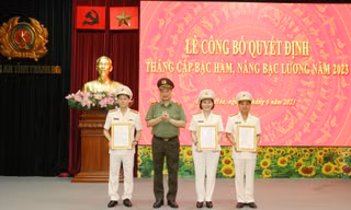 Bộ Công an thăng cấp bậc hàm cho 3 Phó Giám đốc Công an tỉnh Thanh Hoá