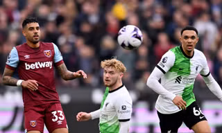 Bị West Ham cầm hòa 2-2, Liverpool chia tay giấc mơ vô địch