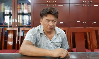 Nghi phạm Đỗ Văn Bình tại cơ quan điều tra.