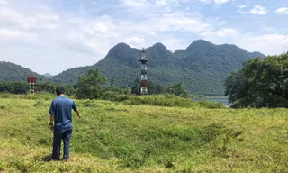 Khu vực mà ông Cường cho là nơi giấu vàng của vua Hàm Nghi cách cửa động Phong Nha chừng 200m 