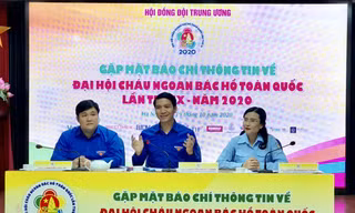 Anh Nguyễn Ngọc Lương, Bí thư T.Ư Đoàn, Chủ tịch Hội đồng Đội T.Ư giới thiệu về Đại hội Cháu ngoan Bác Hồ toàn quốc lần thứ IX, năm 2020 Ảnh: PV 