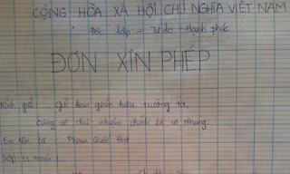 Xôn xao đơn xin nghỉ học bằng…thơ