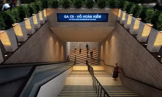 Phối cảnh nhà ga ngầm C9 - Hồ Hoàn Kiếm. 