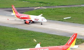 Một chuyến bay của Vietjet Air hạ cánh nhầm đầu đường băng gây uy hiếp an toàn bay. (Ảnh: Vietjet) 