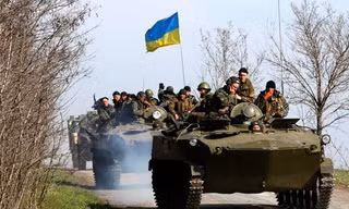 e tăng quân đội Ukraine ở Kramatorsk, miền Đông Ukraine. (Nguồn: Reuters)