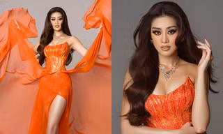 Cận cảnh bộ váy dạ hội Hừng Đông của Hoa hậu Khánh Vân tại Bán kết Miss Universe