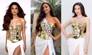 Miss Universe 2023: Hoa hậu Canada mặc thiết kế từng được Thùy Tiên, Emma Lê diện