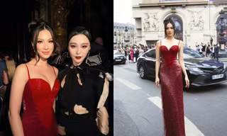 Á hậu Kim Duyên chung khung hình với Phạm Băng Băng tại Paris Fashion Week