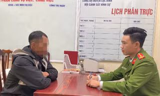 Ông V khai nhận hành vi tại cơ quan công an. 