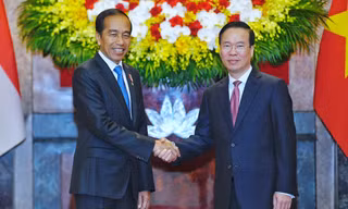 Chủ tịch nước Võ Văn Thưởng chủ trì lễ đón Tổng thống Indonesia Joko Widodo
