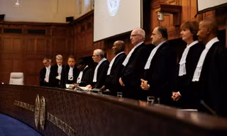 Ban thẩm phán của ICJ. (Ảnh: Reuters)