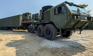 Hệ thống tên lửa đất đối đất tầm trung MRC Typho của quân đội Mỹ. (Ảnh: Naval News)
