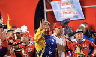Tổng thống Venezuela Nicholas Maduro tuyên bố chiến thắng. (Ảnh: Reuters)