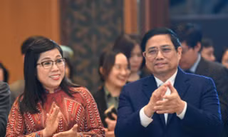 Thủ tướng Phạm Minh Chính và Phu nhân tại buổi chiêu đãi. (Ảnh: Như Ý)