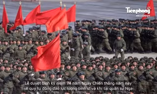 Binh sỹ và vũ khí Nga diễn tập duyệt binh Ngày Chiến thắng