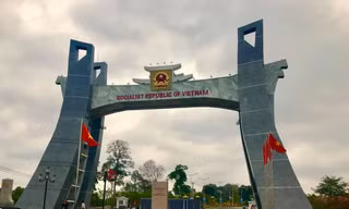 Cửa khẩu Quốc tế Lệ Thanh (Đức Cơ), nơi tiếp giáp Campuchia. Ảnh Đình Viện