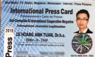 Thẻ Nhà báo quốc tế của ông Lê Hoàng Anh Tuấn
