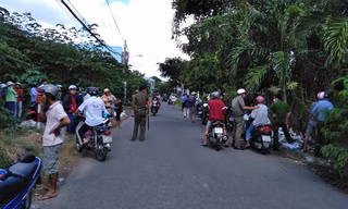 Khu vực tìm thấy thi thể nạn nhân.