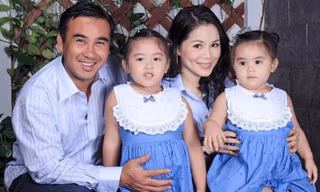 Vợ chồng Quyền Linh và 2 công chúa xinh đẹp