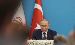 Tổng thống Nga Vladimir Putin phát biểu tại Thổ Nhĩ Kỳ ngày 19/7. (Ảnh: Reuters)