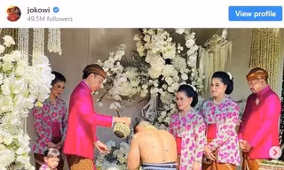 Bức ảnh đám cưới con trai được Tổng thống Indonesia Jokowi đăng trên Telegram