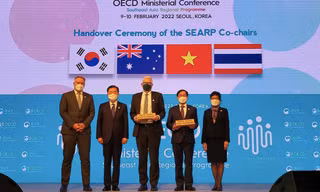 Việt Nam và Australia tiếp nhận vai trò Đồng Chủ tịch Chương trình SEARP giai đoạn 2022- 2025 từ Hàn Quốc và Thái Lan. (Ảnh: TTXVN) 