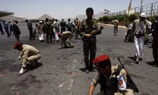 Hiện trường một vụ đánh bom ở Yemen