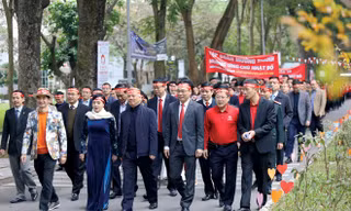 Đoàn tham gia diễu hành Chủ nhật Đỏ lần thứ XI - 2019 tại trường Đại học Bách khoa Hà Nội. Ảnh: Như Ý
