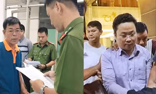Cựu Phó Chánh án TAND quận 4 Nguyễn Hải Nam (trái) và Lâm Hoàng Tùng Ảnh: B.H 