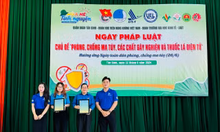 Sinh viên diễn tiểu phẩm tuyên truyền kiến thức về phòng, chống ma túy