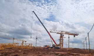 Hạng mục nhà ga hành khách dự án sân bay Long Thành đang cần nhiều vị trí lao động kỹ thuật cao. Ảnh: M.T