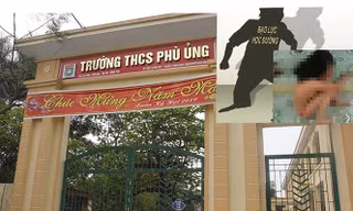  Học sinh Hưng Yên bị đánh. (Ảnhr cắt từ clip)