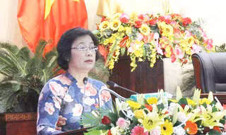 Bà Đặng Thị Kim Liên (Chủ tịch UBMTTQ TP Đà Nẵng) phát biểu tại kỳ họp thứ 15, HĐND TP Đà Nẵng khoá IX. 