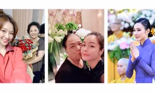 Hari Won, Nhật Kim Anh hạnh phúc bên mẹ; Angela Phương Trinh diện áo dài tại lễ Vu Lan