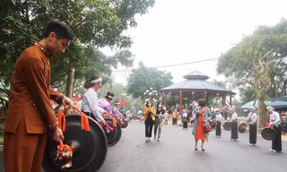 Văn hóa cồng chiêng Mường đón chào du khách đến với du lịch Ba Vì