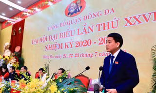 Chủ tịch UBND thành phố Hà Nội Nguyễn Đức Chung phát biểu tại Đại hội
