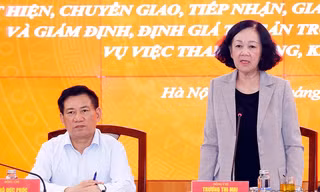 Bà Trương Thị Mai phát biểu tại buổi làm việc (Ảnh: T.H)