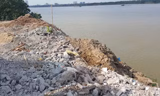 Đề xuất xây tường rào ở 'điểm nóng' đổ phế thải đê Bạch Đằng