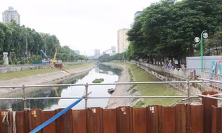 Một phần cống bao gom nước thải cho sông Tô Lịch đã hoàn thành
