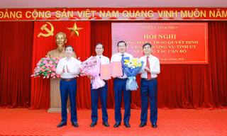 Vĩnh Phúc công bố quyết định của Ban Thường vụ tỉnh về công tác cán bộ 