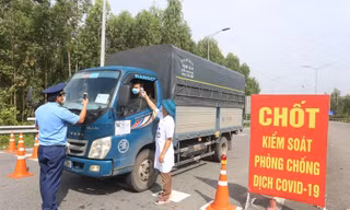 Một chốt kiểm soát trên địa bàn tỉnh Vĩnh Phúc. Ảnh: Thế Hùng