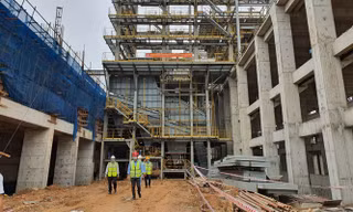 Nhà máy Điện rác Sóc Sơn đang đảm bảo tiến độ đề ra, dự kiến đi vào hoạt động cuối năm 2020. Ảnh: Cẩm Nam