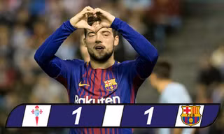 Vắng cặp 'song sát', Barca bị Celta Vigo cầm chân
