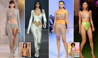 Dàn mẫu mặc đồ lưới, ngực trần catwalk