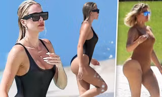 Khloe Kardashian ‘bốc lửa’ với áo tắm cắt khoét giữa tin có con thứ 2 với tình cũ phản bội