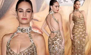 ‘Lọ Lem’ Lily James sexy hết nấc với đầm xuyên thấu ‘quên’ nội y