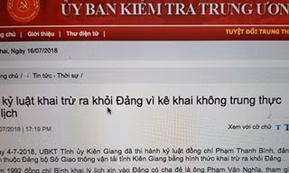 Bị khai trừ Đảng vì kê khai lý lịch không trung thực