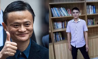 Chàng trai Huang Jian (ảnh phải) mới phẫu thuật thẩm mỹ để giống tỉ phú Jack Ma (ảnh trái).
