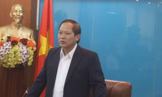 Bộ trưởng Bộ Thông tin và Truyền thông Trương Minh Tuấn phát biểu tại buổi làm việc.